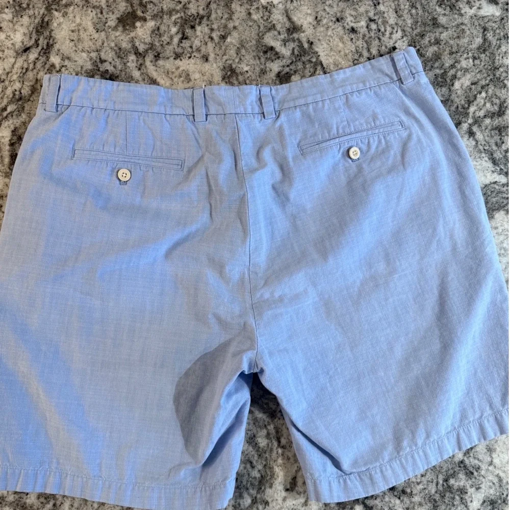 Vineyard Vines‎ Mens 40 Breaker Shorts Light Blue Linen Cotton Blend Chambray